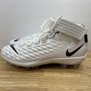 Nike Men’s White Mid-Top Cleats with Black Swoosh